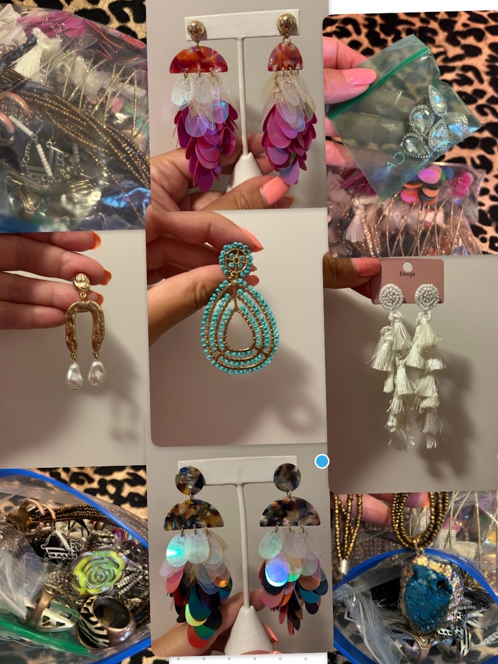 Lot of jewelry earrings, necklaces and rings